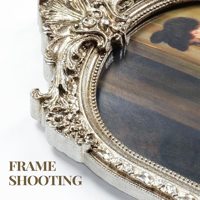 Cuspin 8x10 Sliver Picture Frame, Vintage Ornate Arched Photo Frame - Image 5