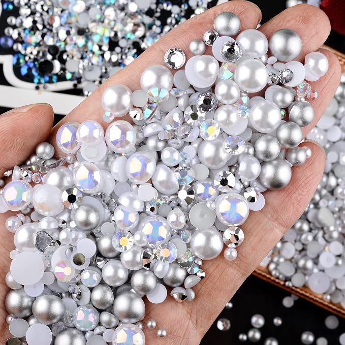 3900+ Pcs Rhinestones and Pearls Kit, 2-10mm Flatback Gems - Image 3
