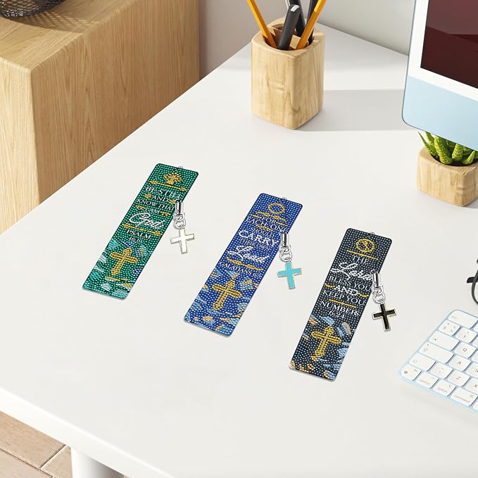 Christian Bible Diamond Art Bookmarks: 6 Pcs Bible Verse Diamond Painting Book - Image 6