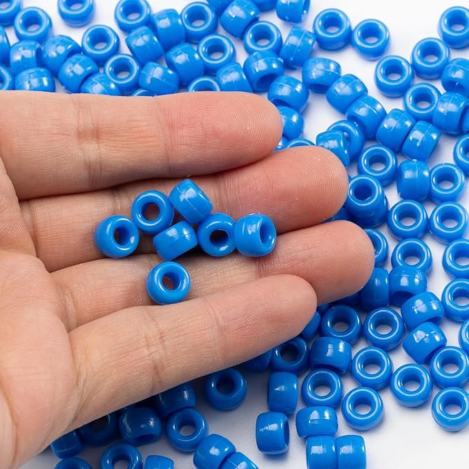 Gxueshan 1000 Pcs Blue Acrylic Pony Beads 6x9mm Bulk - Image 3