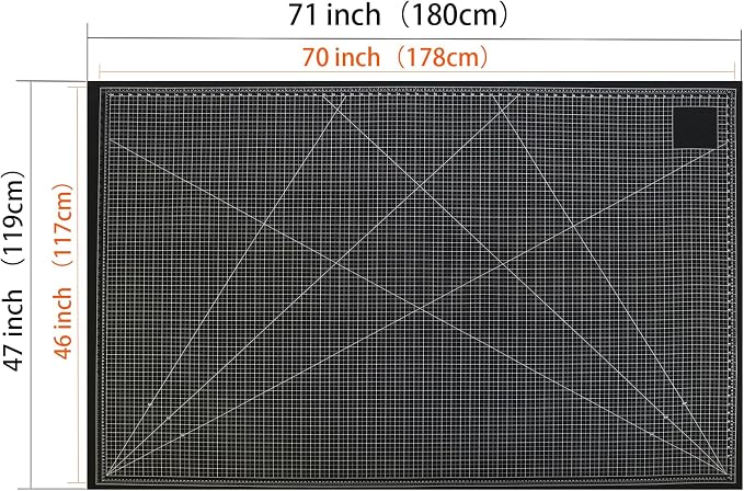 Extra Large 47'x71' Self Healing Cutting Mat，Non-Slip Worktable Mat，Black and - Image 3