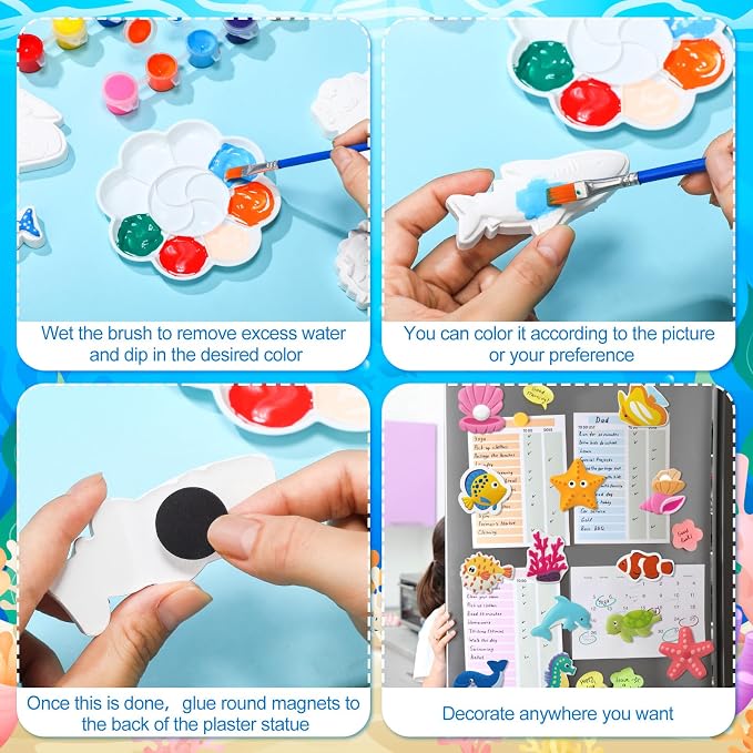 Soulchen 24 Set Ocean Animals Ceramic Painting Kits Sea Animals Ceramic - Image 4
