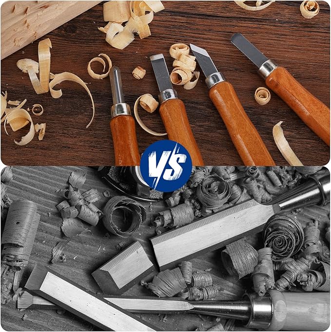 RexTact Wood Carving Kit Deluxe Hand Carving Tool Set, 16 Wood Whittling Kit High-Carbon Steel, Wood Art Tools 8 Whittling Knives & 4 Detail Carving Knives for Beginner &Professional Christmas Gift