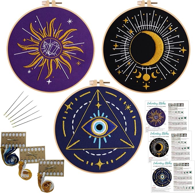 Louise Maelys 3 Set Tarot Embroidery Kits by LouiseMaelys
