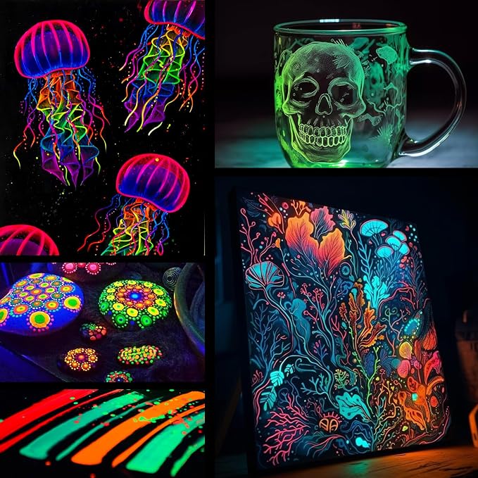 Roizefar Glow in the Dark Paint, 30 Colors 3D Permanent Acrylic Fabric Paints - Image 7