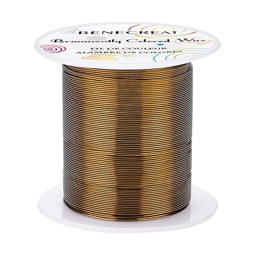 BENECREAT 22 Gauge 55 Yards Jewelry Beading Wire Tarnish Resistant Copper Wire by BENECREAT