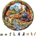 KAAYEE Wooden Puzzles for Adults, Dogs Racing Against Trains Wooden Jigsaw by KAAYEEDirect