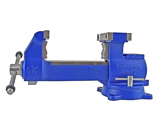 Yost Vises 855-D2 Industrial Grade Reversible Vise, 5.5", Blue