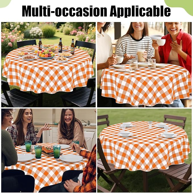 Smiry Plastic Table Cloth, Waterproof Vinyl Tablecloth - Image 6