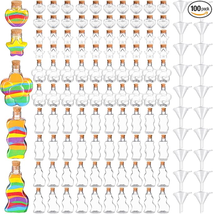 Shappy 100 Pcs Plastic Sand Art Bottles by Shappy