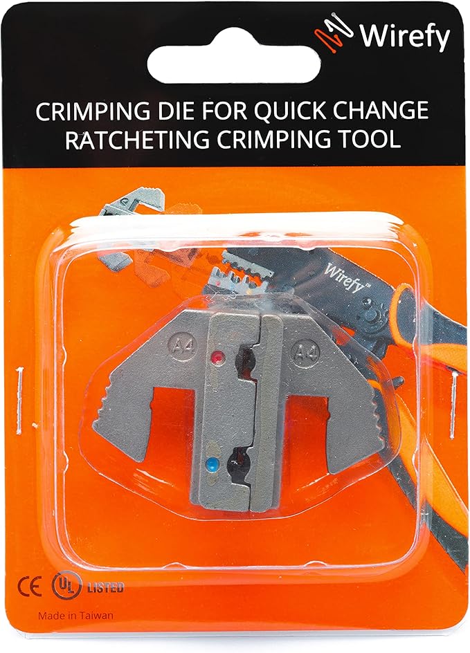 Wirefy Crimping Die for Insulated Flag Connectors - 22-14 AWG