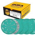 Dura-Gold Premium 1000 Grit 6" Green Film Sanding Discs, 49-Hole Pattern, Box of 50 - Heavy-Duty Dustless Hook & Loop Backing Sandpaper for DA, Random Orbital Sander, Detail Color Sand Auto Paint Wood