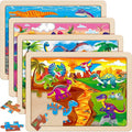 SYNARRY Large Wooden Dinosaur Puzzles by SYNARRY