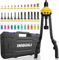 Rivet Nut Tool Rivet Nut Kit, 16" Rivnut Tool Kit with 13 Metric & SAE Mandrels Rivet Nut Assortment Kit with 130 Rivet Nuts, Hand Riveters Nutsert Tool Kit with Durable Blow Molded Case