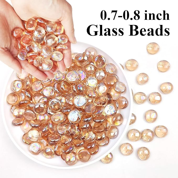 FANTIAN 5 lbs Pink Glass Beads for Vases, About 500 Pcs Glass Pebbles Marbles - Image 2