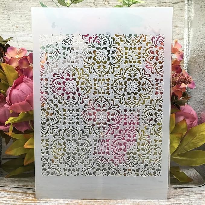 TIAMECH A4 Reusable Damask Frame Stencil - Image 2
