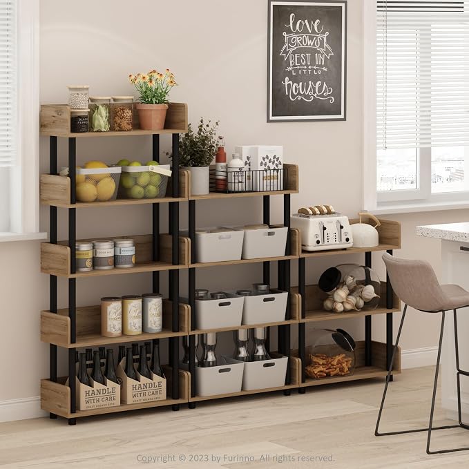 Furinno TURN-N-TUBE 4-Tier Display Shelf, Storage Shelves, Book Shelf, Open - Image 2