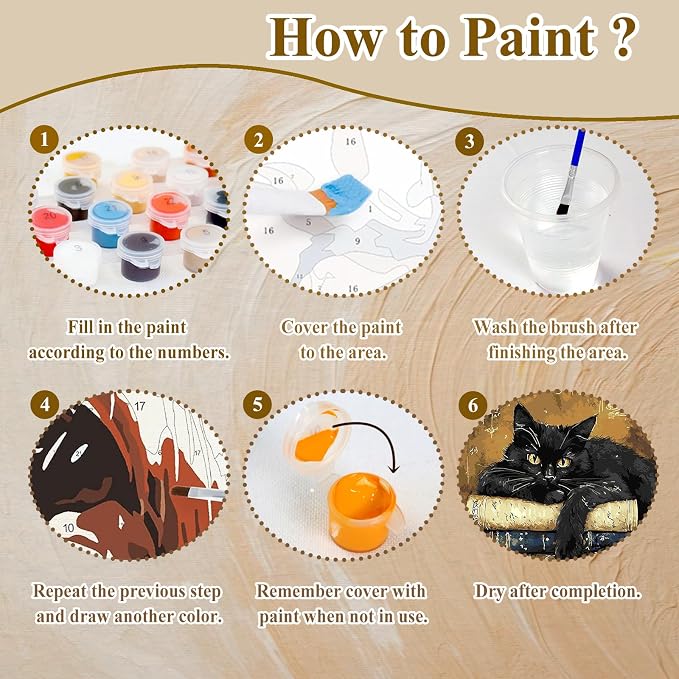 HMZephitiquc Cat Paint by Numbers Kit - Image 8