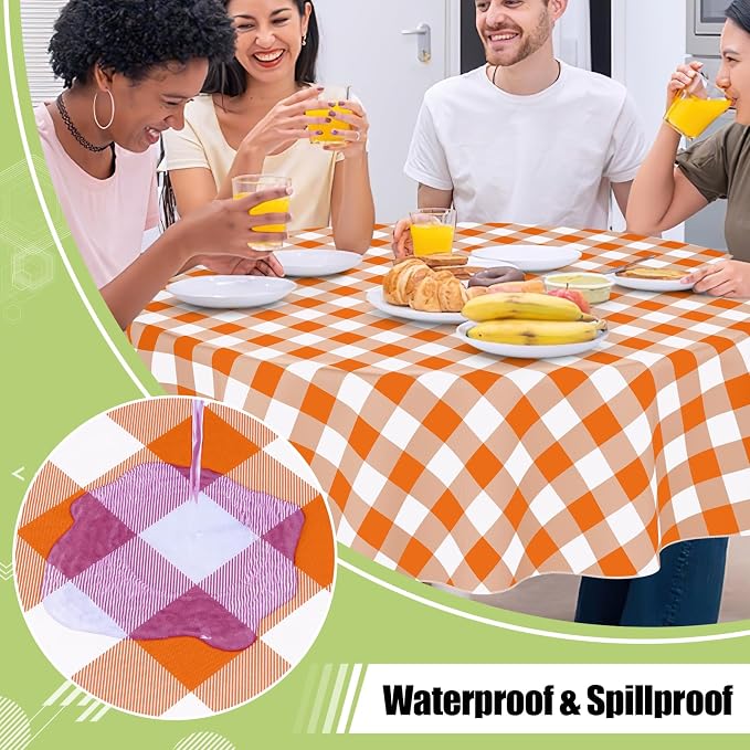 Smiry Plastic Table Cloth, Waterproof Vinyl Tablecloth - Image 2