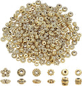 PH PandaHall 300pcs Tibetan Spacer Beads, 6 Style Antique Golden Spacers Alloy by PHPandaHall