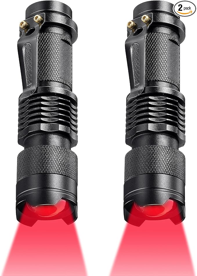 Honoson Red Light Flashlight LED Single Mode Torch 1 Mode Scalable Red Lens by Honoson