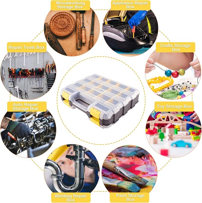 Hardware Organizer Box 34 Compartments Small Parts Organizer - Image 7