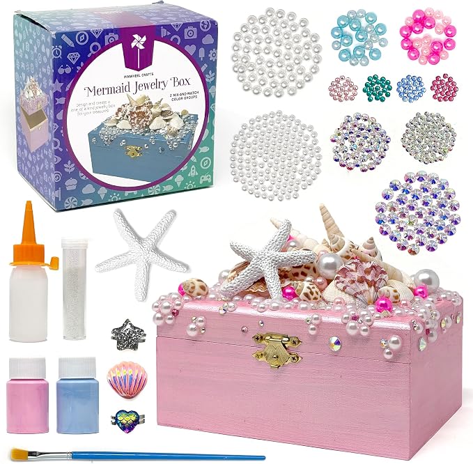 Pinwheel Crafts Mermaid DIY Jewelry Box Kit by PinwheelCrafts