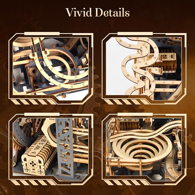 3D Wooden Puzzle for Adults, Marble Run Mechanical Model Kit - Image 7