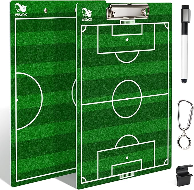 WISYOK Double-Sided Soccer Coaching Clipboard, Premium Dry Erase Tactical Board by WISYOK