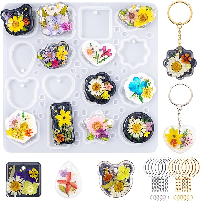 LET'S RESIN Keychain Resin Molds Silicone by LETSRESIN