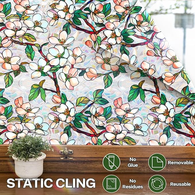 Stained Glass Window Film UV Resistant Window Privacy Film, Privacy Rainbow - Image 6