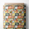 Patchwork Cotton Fabric Panel 61 x 36.6 Inches, Scandinavian Heart Pattern by FabricsTown