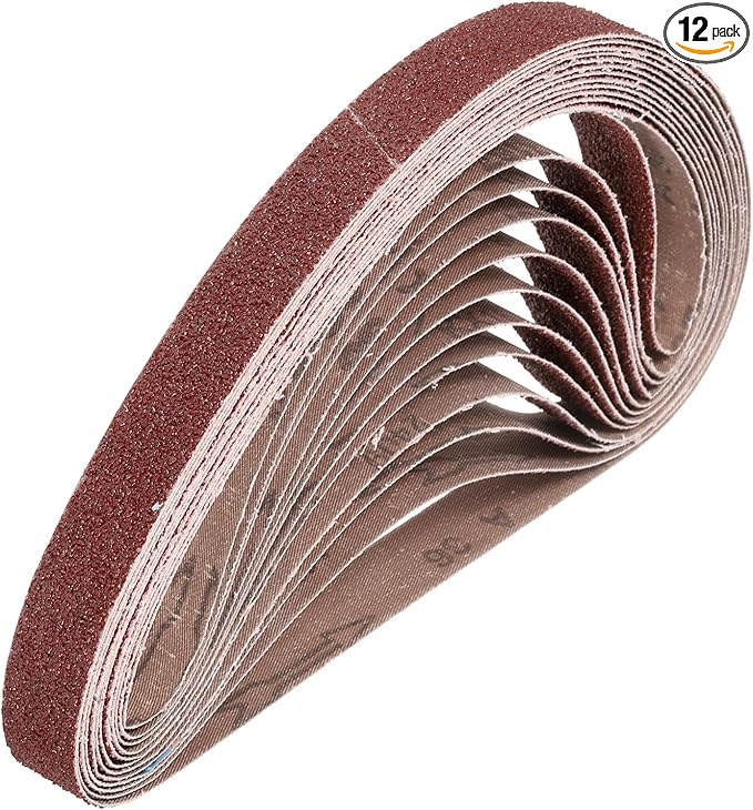 HARFINGTON 1 x 30 Inch Sanding Belts, 12 Pcs 36 Grits Aluminum Oxide Abrasive Belt Sander File Belt for Woodworking, Metal Polishing, Knife Sharpener
