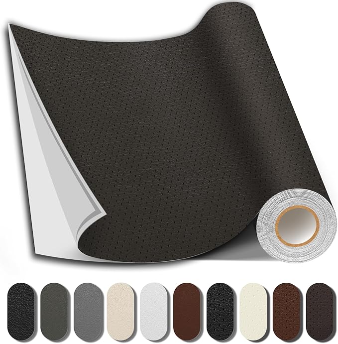 Leather Repair Patch, 17X158 inch Strong Sticky Repair Patch Self Adhesive Waterproof, DIY Large Leather Patches for Couches, Furniture, Sofa, Car, Chair (Coffee, 17X158 inch)