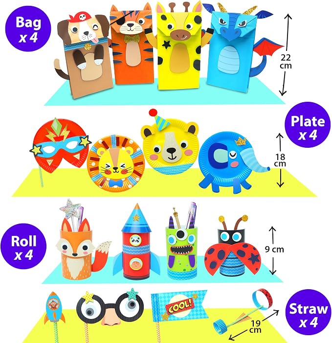 KRAFUN Safari Animal Beginner Paper Craft Kit - Image 5