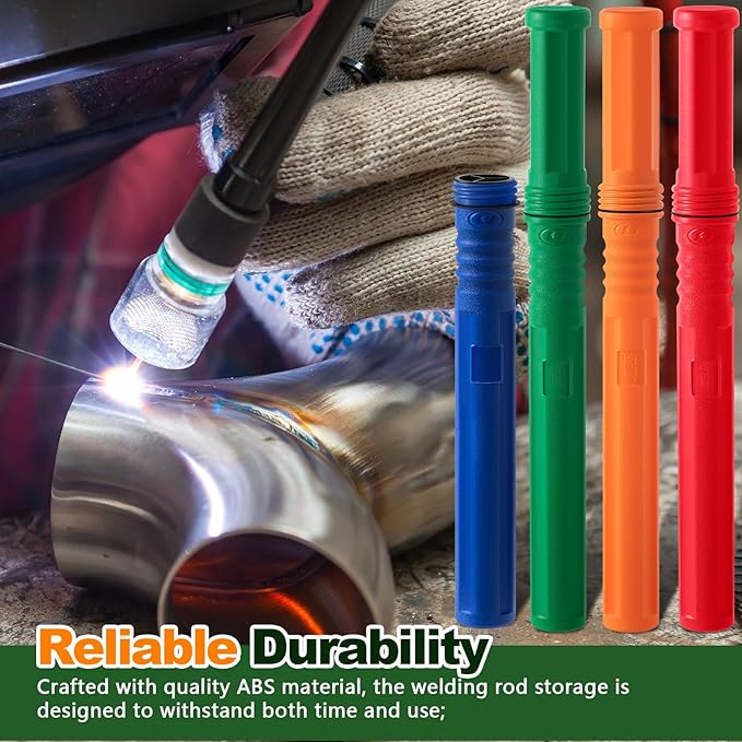 Tandefio 4 Pcs Welding Rod Storage Tube 40 Inch Tig Rod Storage Canisters Welding Electrode Holder Airproof Waterproof Container(Red, Blue, Green, Orange)