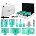 Tile Hole Saw Kit for Porcelain Tile-(6/6/8/20/35/50/75/100/125mm+Finger Bit+Chamfer Bit+Adapter) Diamond Drill Bits Precision Cutting for Ceramic Marble Brick Granite,5/8"-11 Thread