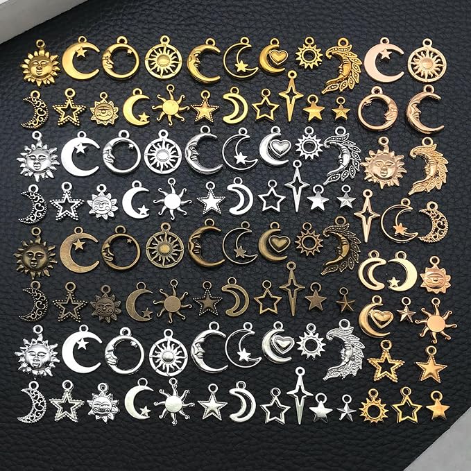 WOCRAFT 100pcs Sun Moon Star Charms - Image 6