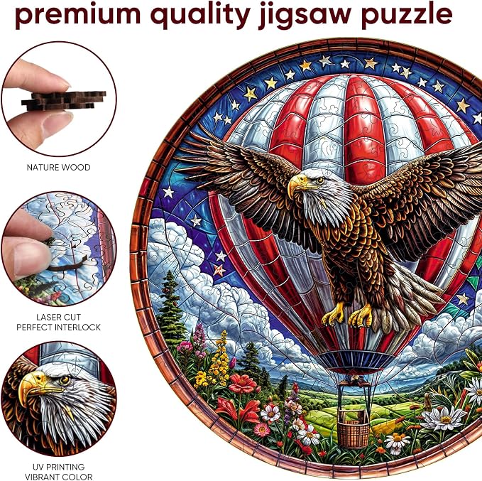 Reouinty Flower Eagle Wooden Puzzle - Image 5