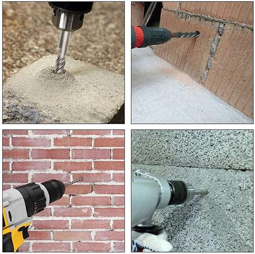 10-Pack SDS Plus 1/2 inch x 8 inch Rotary Hammer Drill Bits, Carbide Tipped for Brick, Stone and Concrete (1/2'' x 8'')