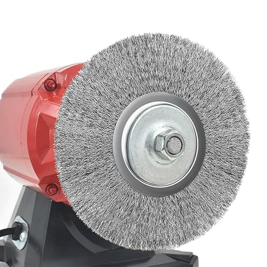YKLP 4 inch Stainless Steel Wire Wheel Brush with 5/8" Bore for Angle Grinder Derusting Cleaning Polishing