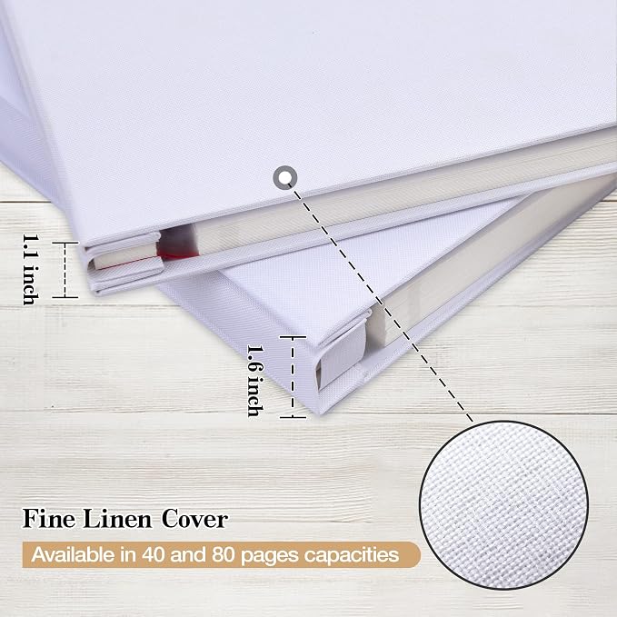 potricher 11x10.6 Inch Self Adhesive Photo Album Linen Cover 80 Pages Sticky - Image 5