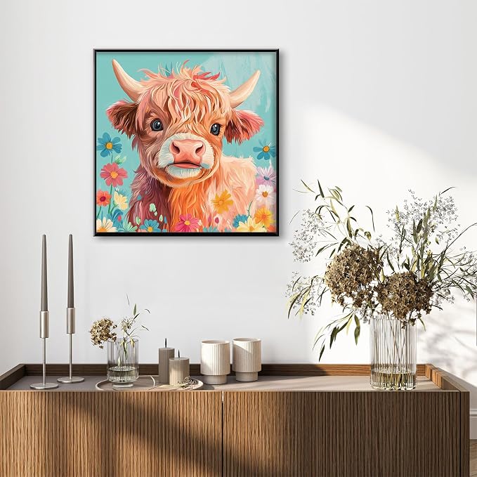 Highland Cow Diamond Art Kits for Adults Beginners 14x14 in, DIY Craft Gift | - Image 2
