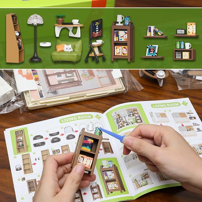 DIY Miniature Living Room Dollhouse Kit - Image 4