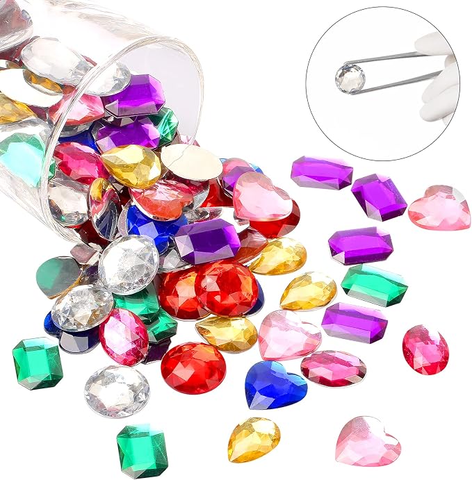 1200pcs Craft Gems Jewels Acrylic Flatback Rhinestones Bling Crystal Gemstone - Image 4