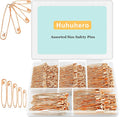 340 Pack Safety Pins Assorted, 5 Different Sizes Small and Large Safety Pins by Huhuhero