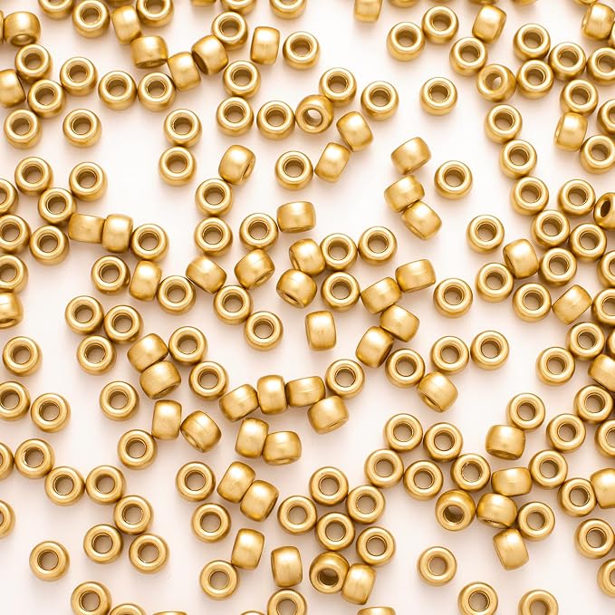 Gxueshan 1000 Pcs Acrylic Gold Pony Beads 6x9mm Bulk - Image 4