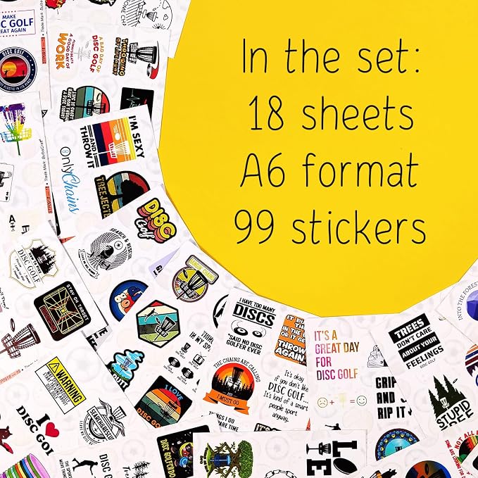 BulbaCraft 100Pcs Funny Disc Golf Stickers Decals - Image 2