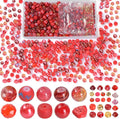 Rired 27 Glass Beads for Jewelry Making, 8mm Round Assorted Beads by RIRED27