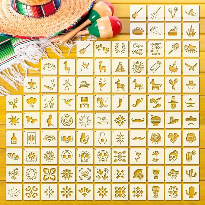 Fainne 100 Pcs 2 Inch Stencils Small Stencils by Fainne